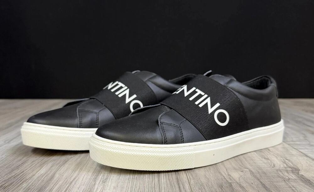 Valentino by Mario Valentino Zeus Slip On Sneakers Black White Mens US 9 NEW